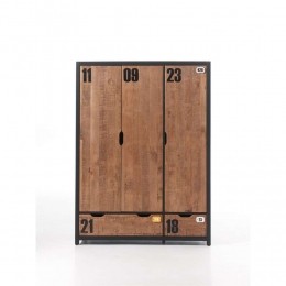 25korting-LeenBakker-Vipack3-deursKledingkastAlex-Bruin-200x1474x55Cm-HoutMDF-ZwartBruin-1474x200x55Cm