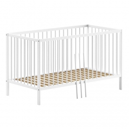 25korting-LeenBakker-PeuterbedDino70x140cm-Verstelbaar-Dennen-Hout-Wit-144x755x844Cm