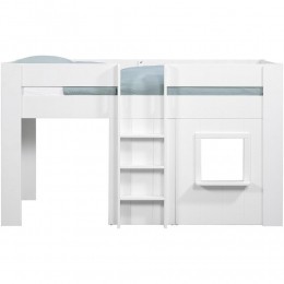 25korting-LeenBakker-HalfhoogslaperRenoMetSpeelhuisje-206x104x120Cm-MDF-Wit-1034x206x1201Cm