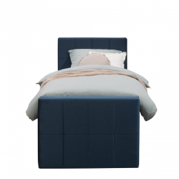 25korting-LeenBakker-BoxspringMetVoetbordLivGeblokt-90x200Cm-SlankePoot-StofVelvet-Blauw