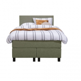 25korting-LeenBakker-BoxspringLivEgaal-120x200Cm-VierkantePoot-Stof-Groen