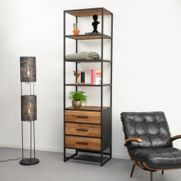 SohomeBoekenkastManillaTeak60x220cm-Bruin