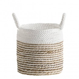 LeenBakker-MandBologna-Naturel-30x28Cm-Zeegras-Wit