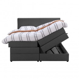 25korting-LeenBakker-BoxspringMetOpbergruimteLivGeblokt-Antraciet-160x200Cm-Stof-Grijs