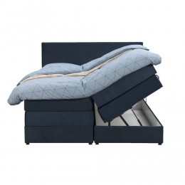 25korting-LeenBakker-BoxspringMetOpbergruimteLivEgaal-180x200Cm-StofVelvet-Blauw