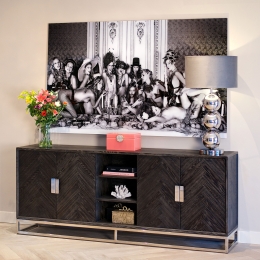 RichmondDressoirBlackboneEikenhoutenStaal-ZwartZilver225cm