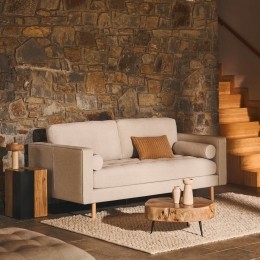 KaveHome2-zitsBankDebraNaturelpootChenille-Beige