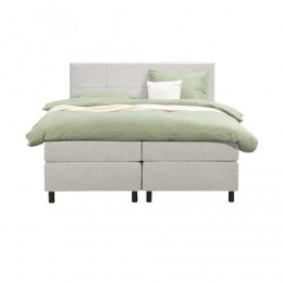 25korting-LeenBakker-BoxspringLivGeblokt-Ecru-180x200Cm-RondePoot-Stof-Crme