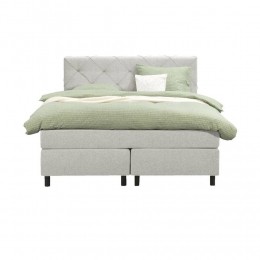 25korting-LeenBakker-BoxspringLivGeruit-Ecru-140x200Cm-RondePoot-Stof-Crme