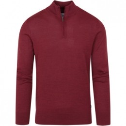 SweaterStateOfArtHalfZipWolMixBordeauxRood