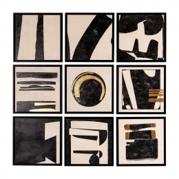 RichmondWallArtGabriSetvan9stuks-Zwart