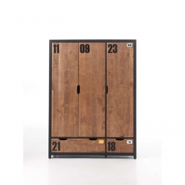25korting-LeenBakker-Vipack3-deursKledingkastAlex-Bruin-200x1474x55Cm-HoutMDF-ZwartBruin-1474x200x55Cm