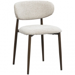 15korting-LeenBakker-EetkamerstoelTibor-MetaalStof-Beige-50x44x75Cm