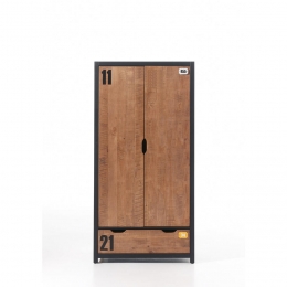 25korting-LeenBakker-Vipack2-deursKledingkastAlex-Bruinzwart-200x100x55Cm-HoutMDF-BruinZwart