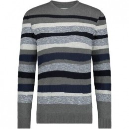 SweaterStateOfArtJacquardTruiStreepGrijs