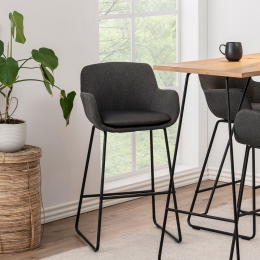 BarkrukSvendmetarmleuningzithoogte76cm-donkergrijs