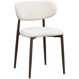 15korting-LeenBakker-EetkamerstoelTibor-MetaalStof-Crme-50x44x75Cm