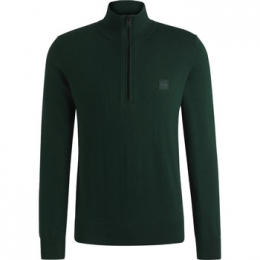 SweaterBOSSKanobixHalfZipTruiDonkergroen