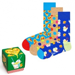 Happysocks3stuksPizzaLoveSockGiftBoxActie