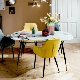 ArtistiqOvaleEettafelNicky140x90cmMarmerlook-Wit-Ovaal