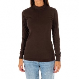 T-ShirtLangeMouwKissesampLove1625-M-CHOCOLATE