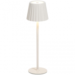 LeenBakker-TafellampScottiOffwhiteUSBLED-Metaal-Wit-115x115x38Cm