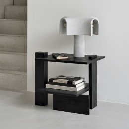 EthnicraftBijzettafelAbstractGevernistTeakhout56x52cm-Zwart