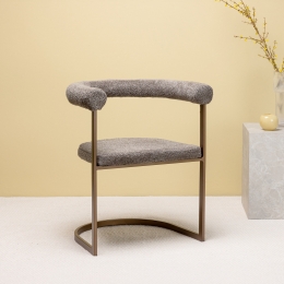 NohrEetkamerstoelFabriceBoucl-Bruin