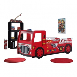 25korting-LeenBakker-VipackBedBrandweer-InclLED-101x101x223Cm-MDF-Rood