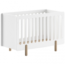 25korting-LeenBakker-VipackBabybedSmile-60x120Cm-MDF-Wit-69x130x867Cm