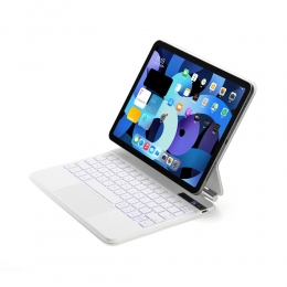 Case2go-BluetoothtoetsenbordgeschiktvoorAppleiPadAir112024AppleiPadAir1092022-BluetoothToetsenbordhoes-metTouchpadenToetsenbordverlichting-Wit