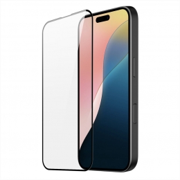 DuxDucis-ScreenprotectorgeschiktvoorAppleiPhone16-TemperedGlassScreenprotector-Zwart
