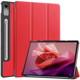 Case2go-TablethoesgeschiktvoorLenovoTabP122023-Tri-FoldBookCase-AutoWakefunctie-Rood