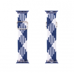 DuxDucis-SmartWatchBandjecompatibelmetAppleWatchSeries42mm44mm45mm-GevlochtenNylonStrapMixtureVersion-WitenBlauw