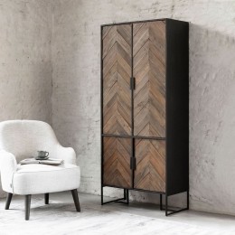 DTPHomeOpbergkastCrissCrossHoutenstaal185x80cm-Naturel