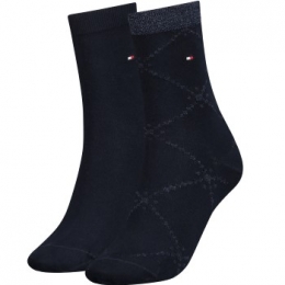 TommyHlfigerWomenGraphicArgyleSock2stuksActie