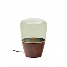 KaveHomeTafellampSilexNotenhoutenglas30cm-Groen