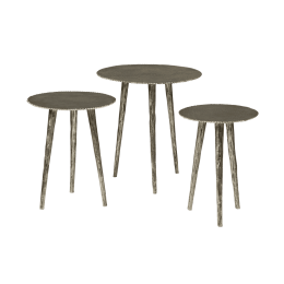 RENEWBijzettafelLiamSetvan3stuks-Zilver-Rond