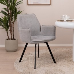 LivingFurnEetkamerstoelLouiseDraaibaar-Grijs