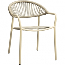 LeenBakker-TerrasstoelPalamos-Naturelzand-MetaalKunststof-Beige-62x57x78Cm