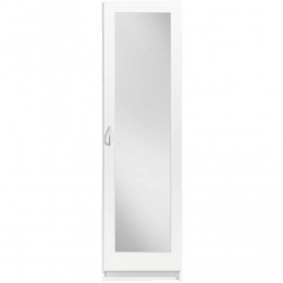 25korting-LeenBakker-KledingkastVaria1-deursInclusiefSpiegel-175x49x50Cm-Spaanplaat-Wit