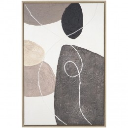 15korting-LeenBakker-SchilderijNevahZandkleur-90x60Cm-MDF-GrijsWitZwart-38x60x90Cm