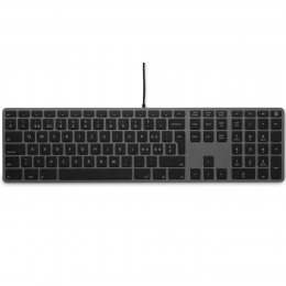LMP-BedraadAluminiumToetsenbordvoorWindowsmetdubbeleUSBaansluitingennumeriekkeyboard-110keys-QWERTZCH-SpaceGreyZwart