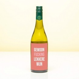 WijnflesGewoonfuckinglekkerewijn-WitSauvignonBlanc
