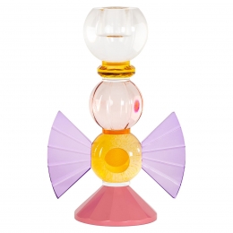 RichmondKandelaarLionyGlas20cm-Roze