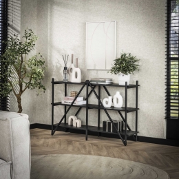 LifestyleFurnWandrekSidetableJerrodLiquidmetal85x130cm-Grijs