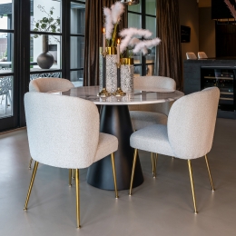 RichmondRondeEettafelDegas120cmFauxMarmer-WitZwart