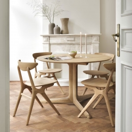 EthnicraftRondeEettafelCortoGeoliedEikenhout120cm-Naturel