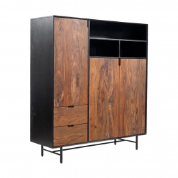 TowerLivingWandkastTavianoSheesham-enmangohout150x135cm-Bruin