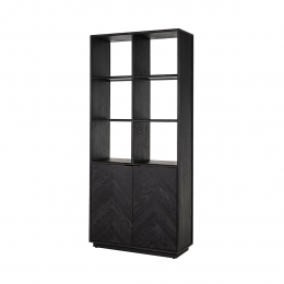 RichmondBoekenkastBlackboneBrass220x100cm-Zwart